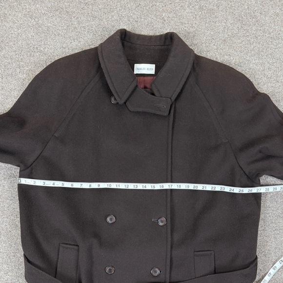 VTG Charles Klein Brown Wool Floor Length Double Breasted Belted Coat Women’s 3X - Picture 13 of 13